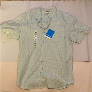 Columbia NWT Medium plaid green blue white shirt M
